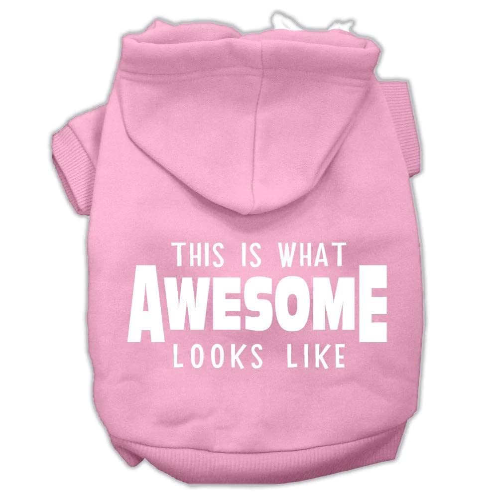 Pet Dog & Cat Hoodie Screen Printed, 'This Is What Awesome Looks Like' Baby Blue Sm (3-6 Lbs.)