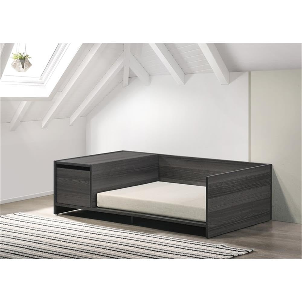 Progressive Furniture Bruno Pet Bed W/Cushion in Dark Gray/Off White