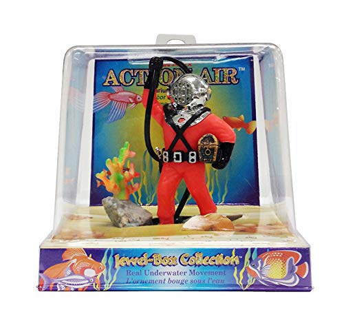 Penn-Plax Aerating Action Bubbler Ornament, Diver With Hose | Color May Vary | Small (050)
