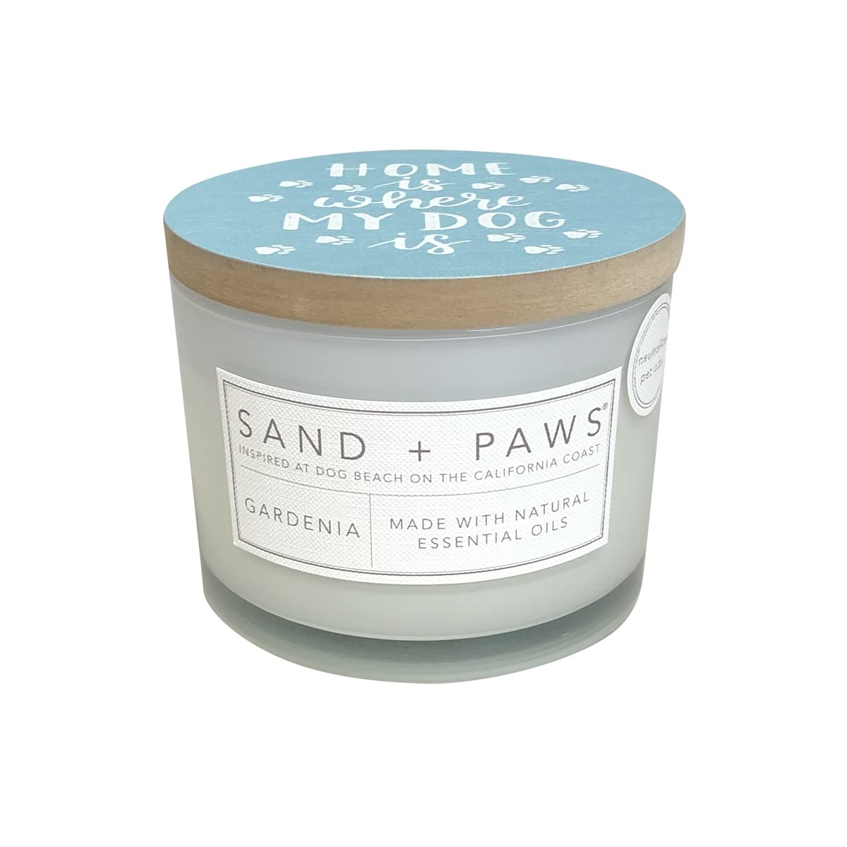 Sand + Paws Scented Candle - Gardenia - Additional Scents And Sizes -Luxurious Air Freshening Jar Candles Neutralize Pet Odors A