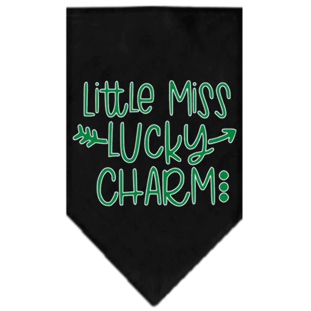 Mirage Pet Products Little Miss Lucky Charm Screen Print Bandana Bright Pink Small