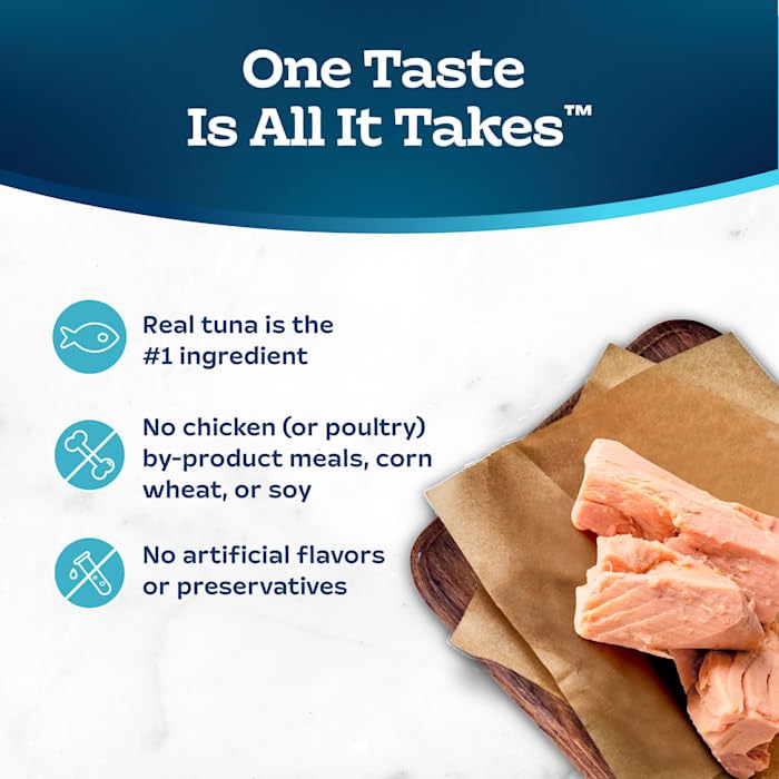 Blue Buffalo Blue Tastefuls Savory Singles Tuna Entree Adult Cuts in Gravy Wet Cat Food, 2.6 oz., Case of 10