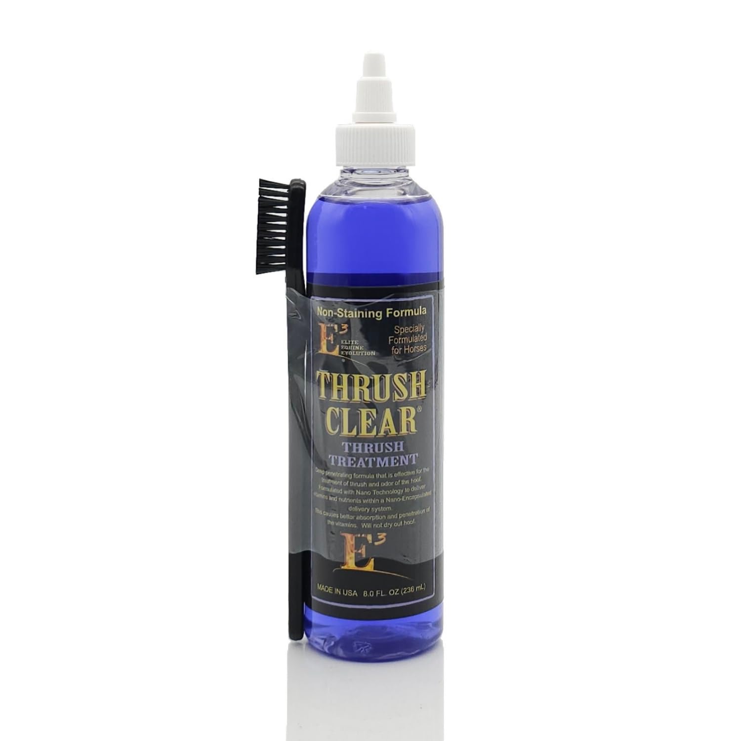 E3 Thrush Clear Treatment - 8 oz - Powerful Solution for Equine Hoof Thrush - Promotes Healthy Hoof Recovery - Prevents Future I