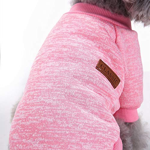 Idepet Pet Dog Classic Sweater, Soft Fleece Coat For Small,Medium Dog,Warm Pet Dogs Cat Cloth,Soft Puppy Customes 2 Color (Xs, P