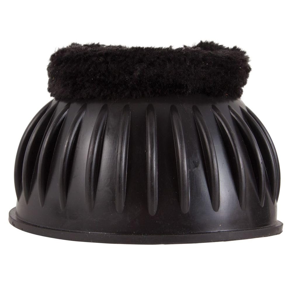 Dura-Tech Double Lock Bell Boots with Fleece Lining | Color Black | Size Large | Ultimate Hoof Impact Protection | Horse Comfort