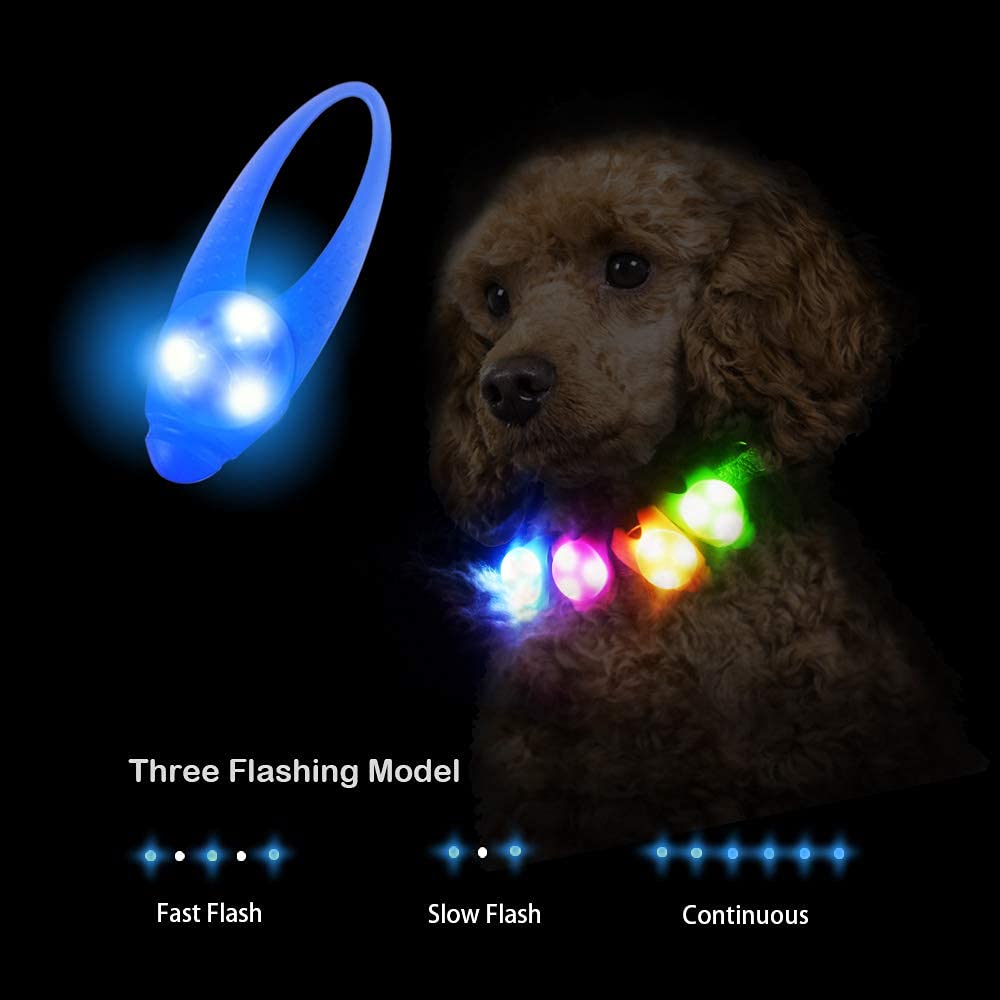 LaRoo LED Dog Collar Lights - Clip-On Night Walking Light for Dogs, 1st Gen, Blue-A