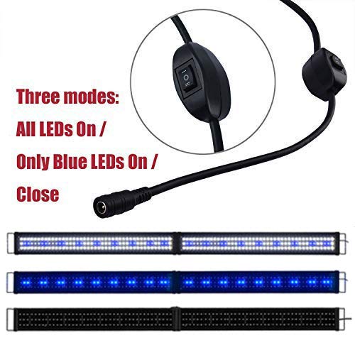Kzkr Led Aquarium Hood Lighting 72-78 Inch Fish Tank Light Lamp For Freshwater Marine Saltwater Blue And White Decorations Light