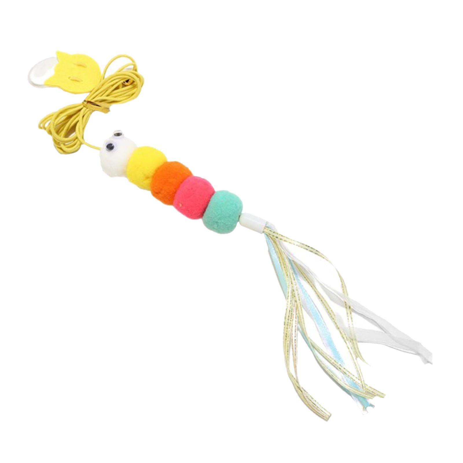 Myaddiction Pet Cat Teaser Toy For Indoor Cats Hanging Retractable Interactive Toy Colorful Worm