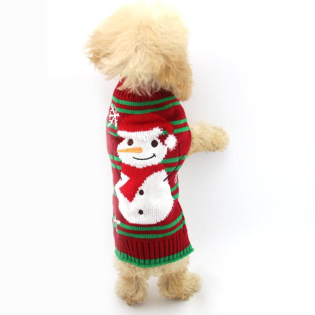 Nacoco Dog Snow Sweaters Thick Snowman Sweaters Xmas Dog Holiday Sweaters New Year Christmas Sweater Pet Clothes For Small Dog And Cat(Thick Snowman, 3Xl)