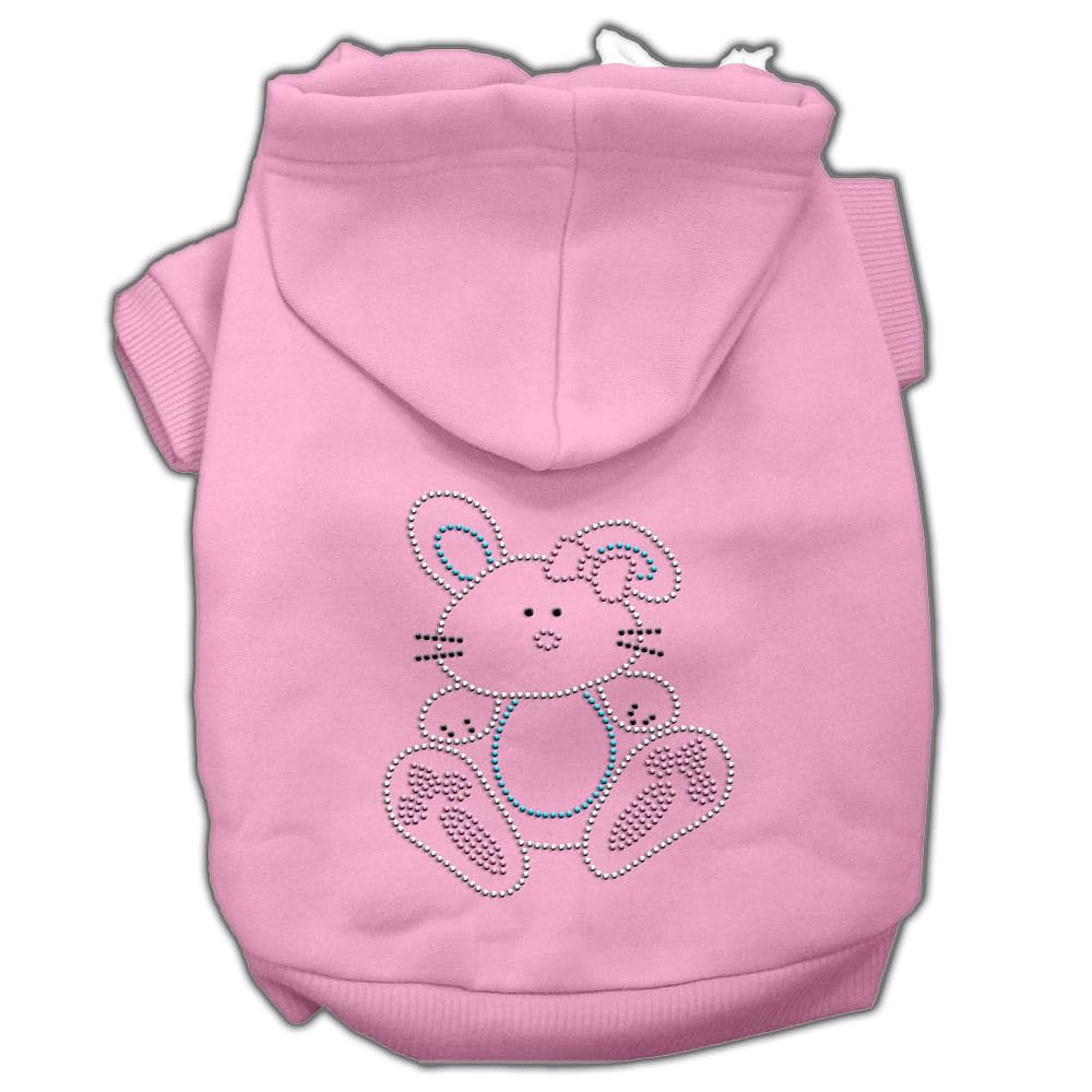 Mirage Pet Products 10&quot; Bunny Rhinestone Hoodies, Small, Pink