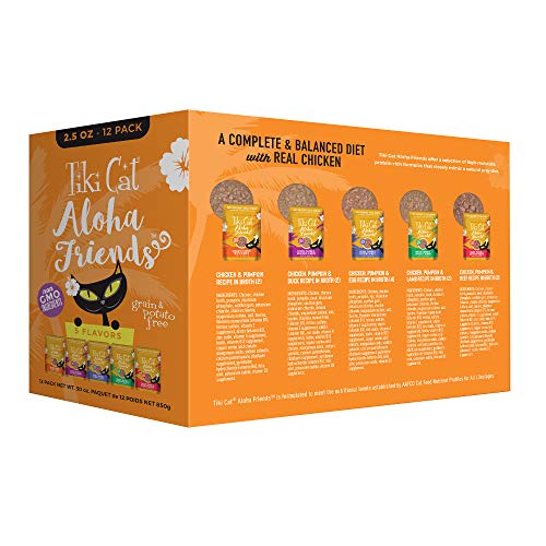 Tiki Cat Aloha Friends Variety Pack, Meaty Flavors Mixed with Pumpkin, Wet, High-Protein & High-Moisture Cat Food, For All Life