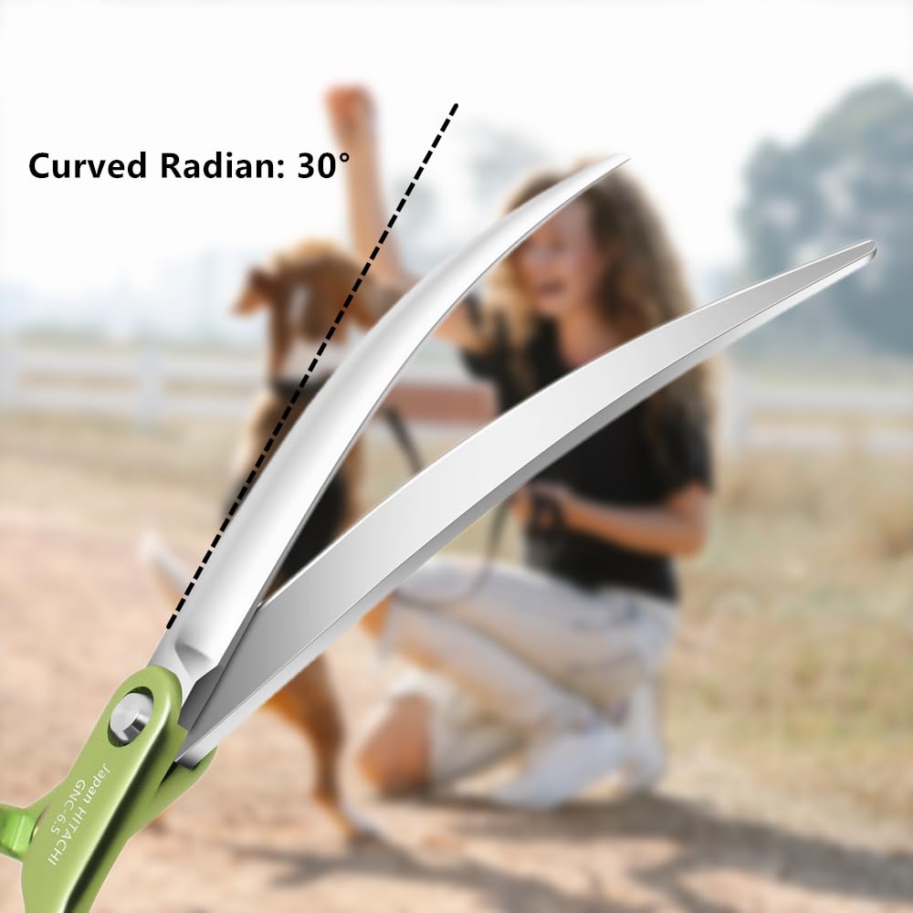 Hashimoto Curved Scissors For Dog Grooming, Dog Grooming Scissors Curved, Extremely Light Weight, 6.5 Inch, 30 Degree Of Curved