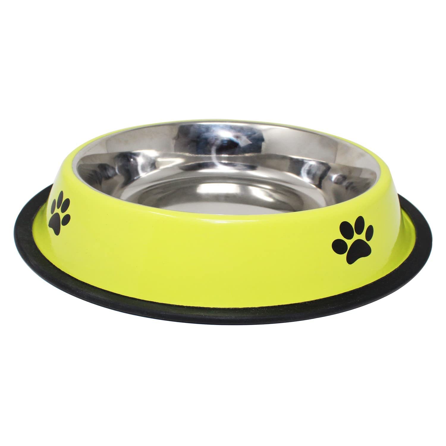 Dharohar The Stainless Steel Paw Bone Printed Bowl For Dogs, Cats & Any Pets I NonSkid Rubber Bottom Food/Water Bowl