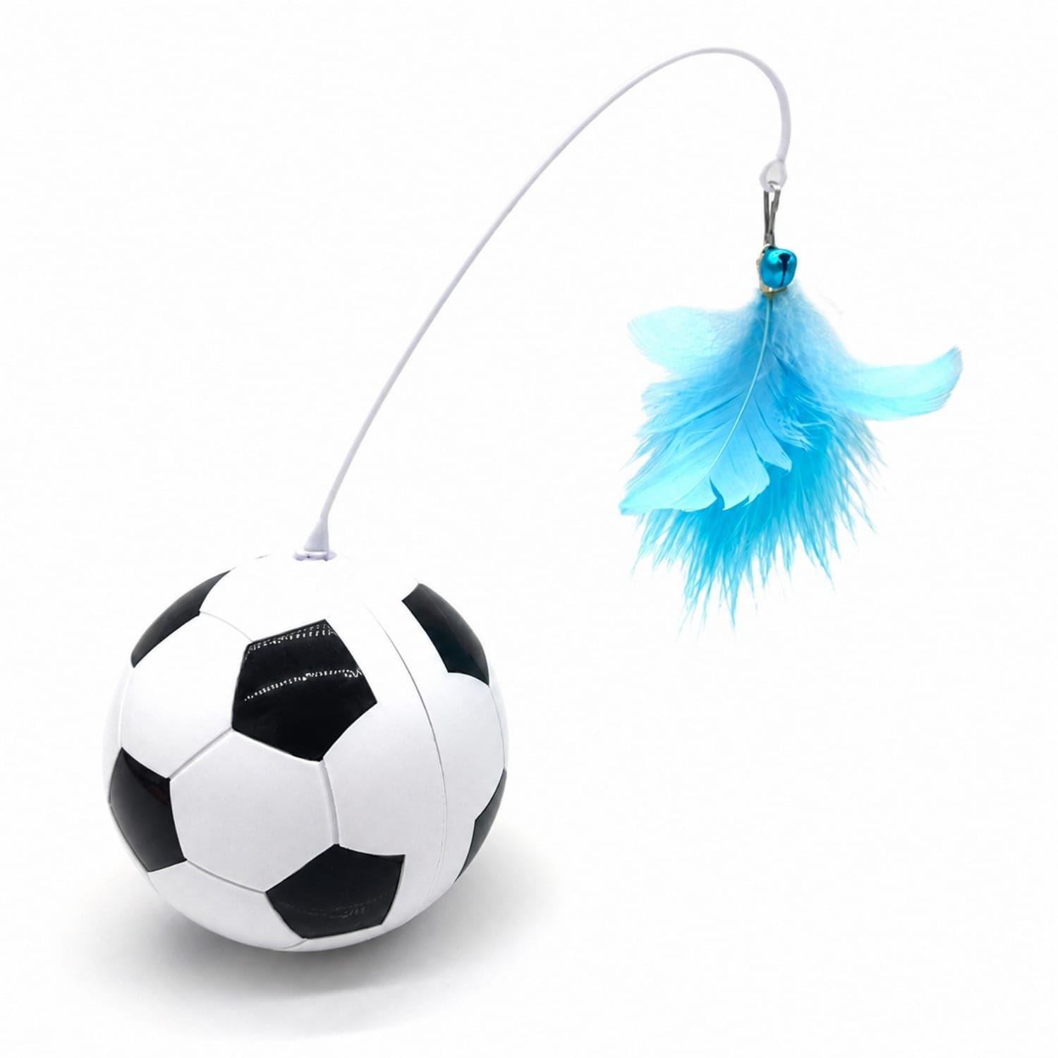 Zoomella SelfRighting Cat Toy With Wand Wobbling Cat Toy With Feather Wand Interactive Wobble For Cats, Kittens, Daily Exercise
