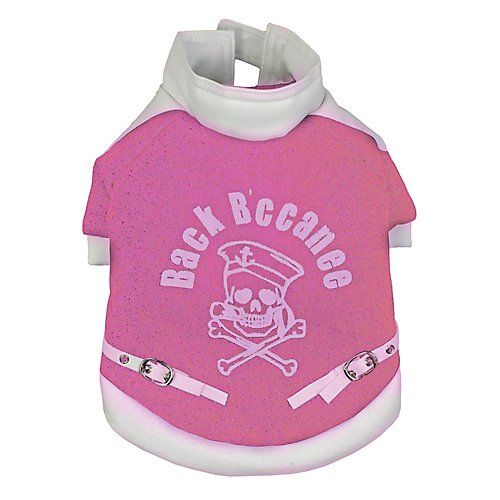 Pet Life Skull and Bones Pet Coat Pink/White MD