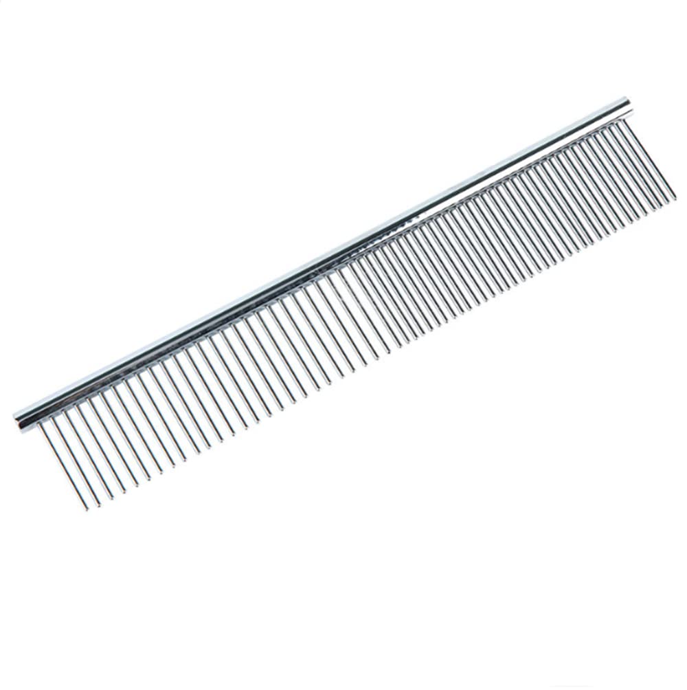 Dog Metal Comb 7.5Inch Dogs Dematting Tool Pet Grooming Comb Stainless Steel Teeth Cats Pubby Comb For Removing Hair (L: 19X5Cm)