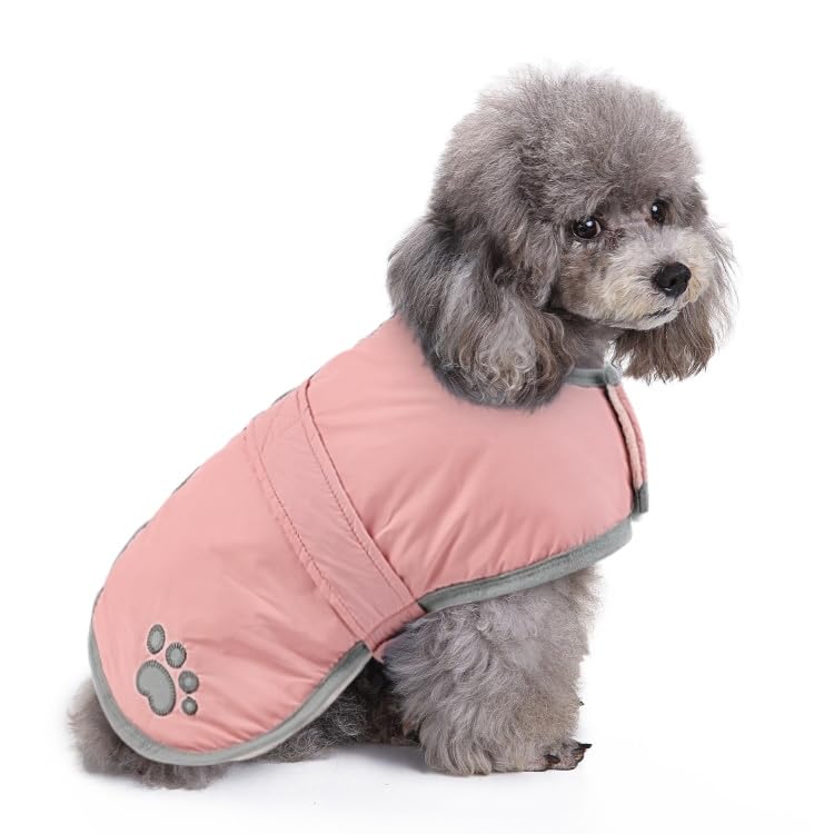 Queenmore Dog Winter Coat, Fleece Puffer Dog Down Vest, Cold Weather Pet Jacket For Dogs, Waterproof Reflective Reversible Dog S