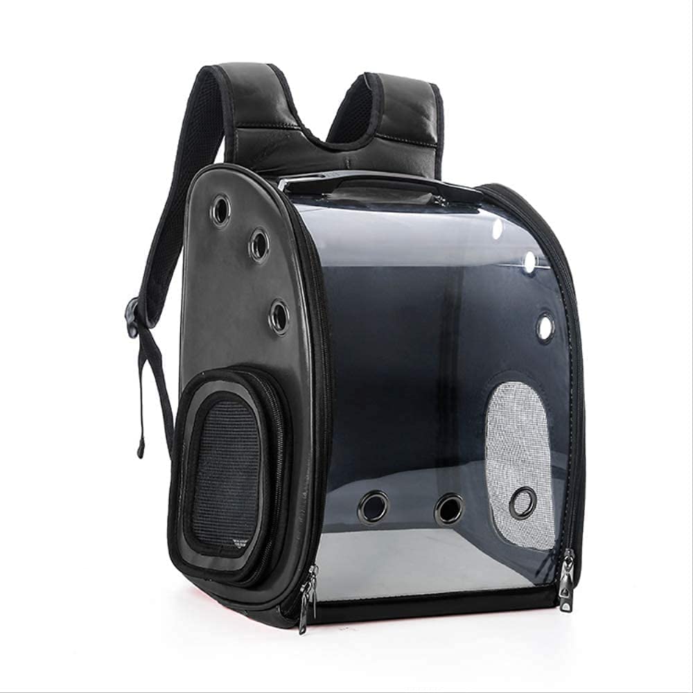 Woofy Pet, Dog, Puppy, Cat Travel Carrier Cat Backpack Pet Backpack 360 Degree Transparent Room Bag, Black Color