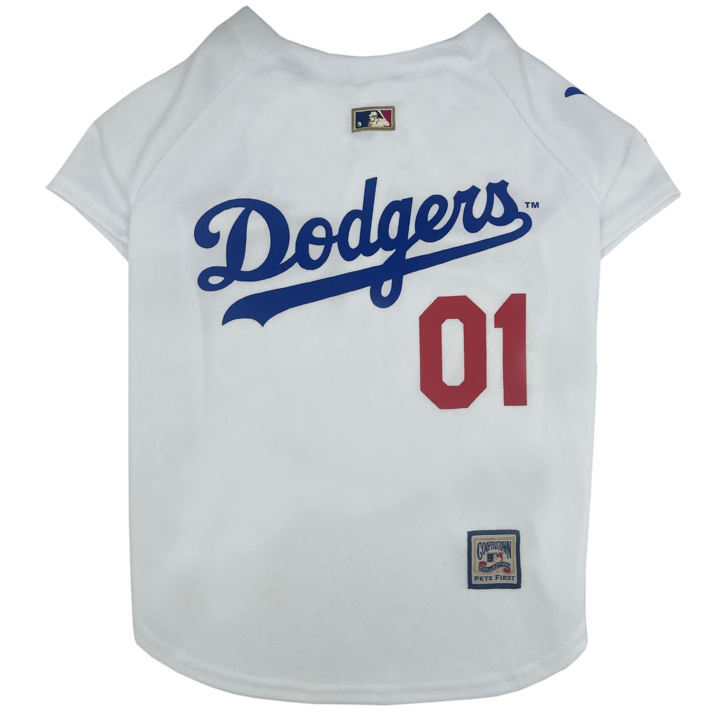 MLB Los Angeles Dodgers Vintage Throwback Jersey for Dogs & Cats in Team Color. Comfortable Polycotton Material, Medium