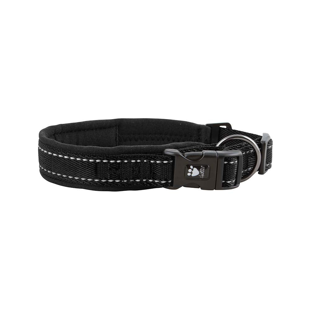 Hurtta Casual Padded Dog Collar, Raven, 8-12 In