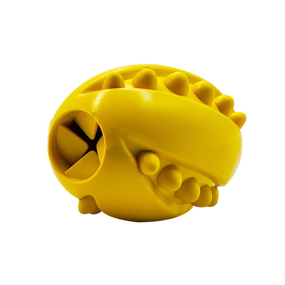 Petarchi Dog Ball Toys, Rubber Studded Rugby Ball for Dogs, NonToxic Chew Toys, Yellow Rugby for Dog, Toy for All Breeds, Ideal