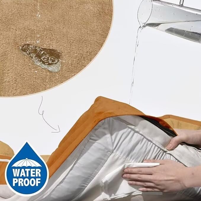 Comfort Expression Xl Dog Beds, Waterproof Dog Bed With Bolster, Extra Large Dog Beds Orthopedic, Washable Dog Bed Sofa Pet Bed With Removable Cover & Non-Slip Bottom(X-Large,Caramel)