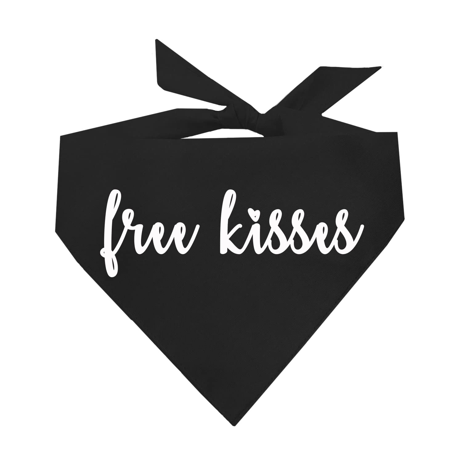 Free Kisses Valentine'S Day Dog Bandana (36 Black, X-Small)