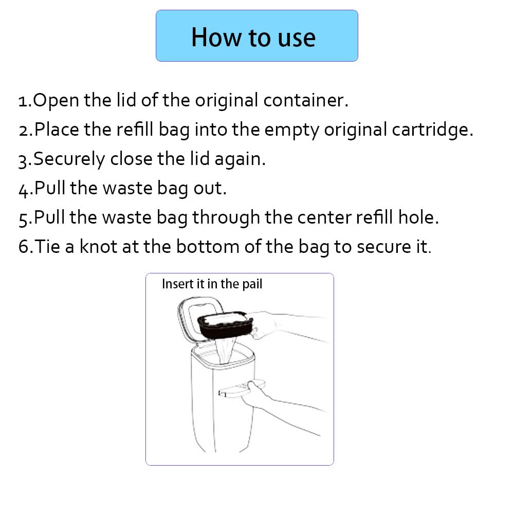 28 Feet Cat Litter Refill Bags With 7-Layer Material Effectively Prevents Odors Compatible With Litter Genie Refill Cartridge (4