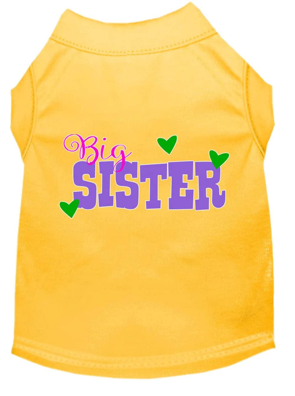 Pet Dog & Cat Shirt Screen Printed, &quot;Big Sister&quot; Yellow 3XL (25-35 lbs.)