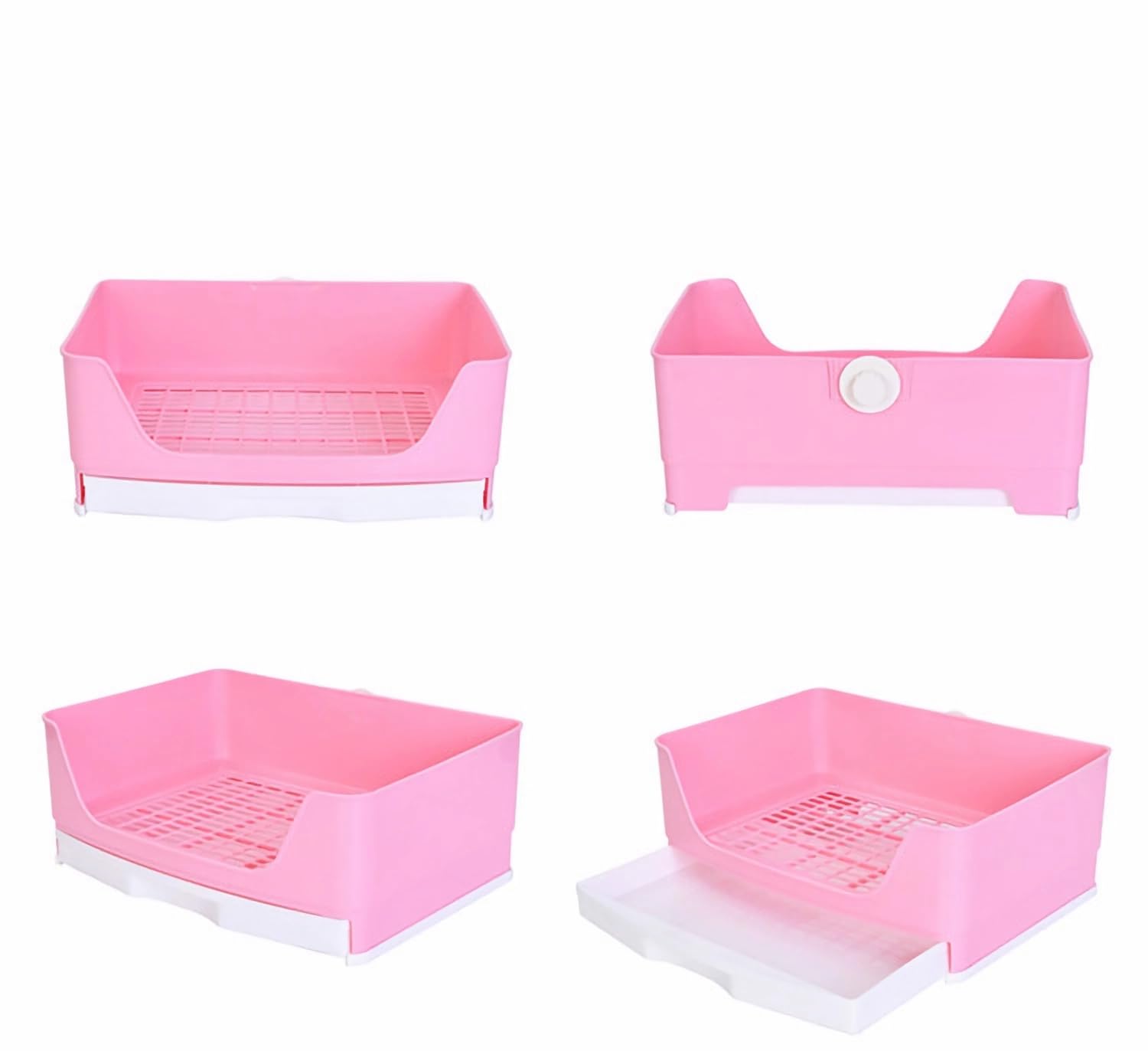 Rabbit Litter Box,Bunny Supplies,Large Pet Litter Pan Trainer With Drawer Corner For Rats Hamsters Ferret Bunny Guinea Pigs Chin