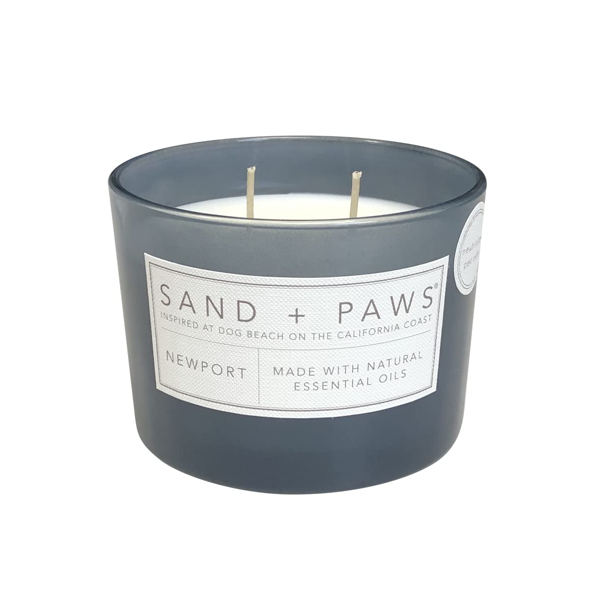 Sand + Paws Scented Candle - Newport - Additional Scents and Sizes -Luxurious Air Freshening Jar Candles Neutralize pet Odors an
