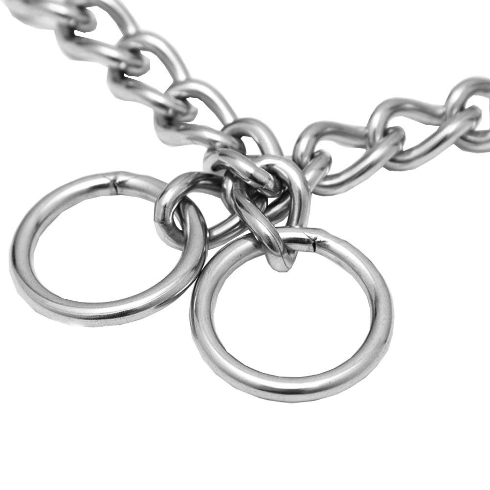 SGODA Chain Dog Training Choke Collar, 304 Stainless Steel, Total Length 22 in, 3 mm