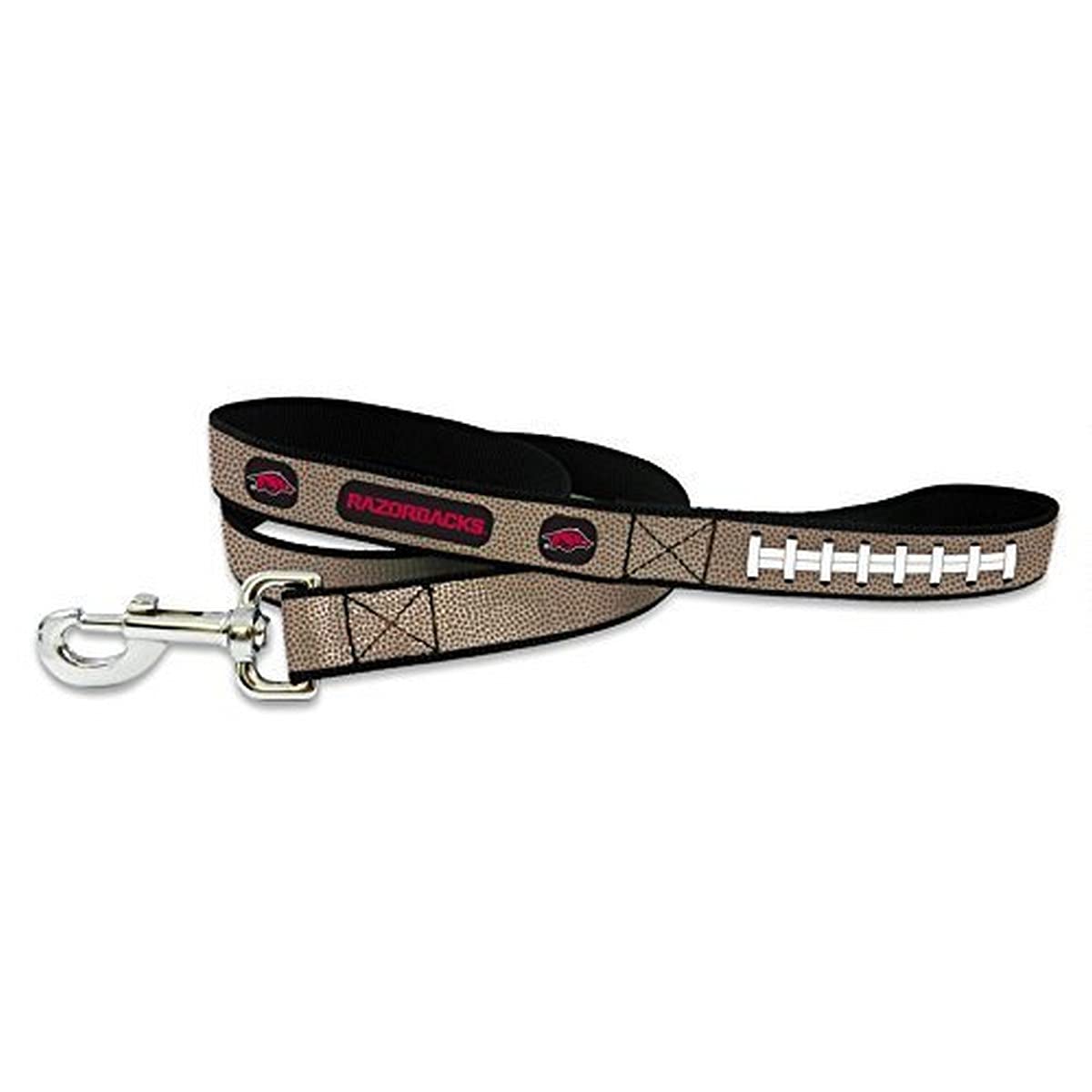 Gamewear Ncaa Arkansas Razorbacks Reflective Football Leash, Small, Silver