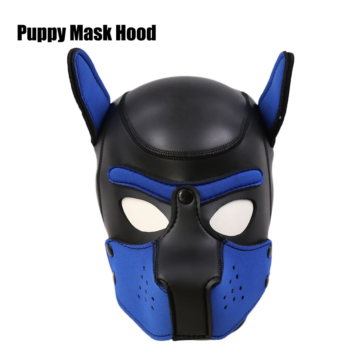 QUYUWOWO Neoprene Dog Full Face Puppy Mask Removable Halloween Dog Head Mask with Collar and Armband