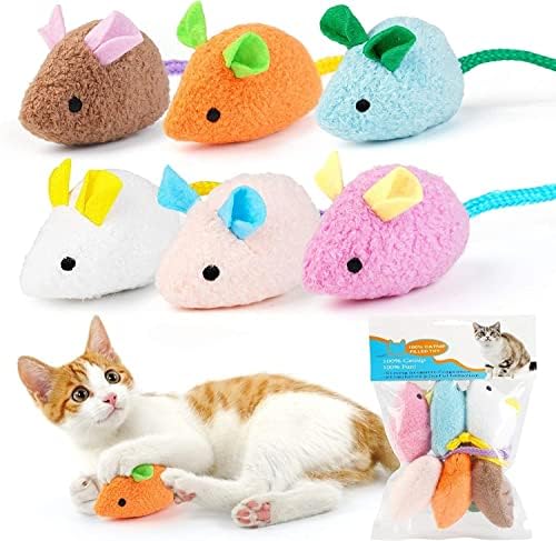 Paw Pet Mart Creative Pet Cat Toys Fur False Plush Fake Mouse Kitten Cat Playing Toy Color May Vary (2Pcs)