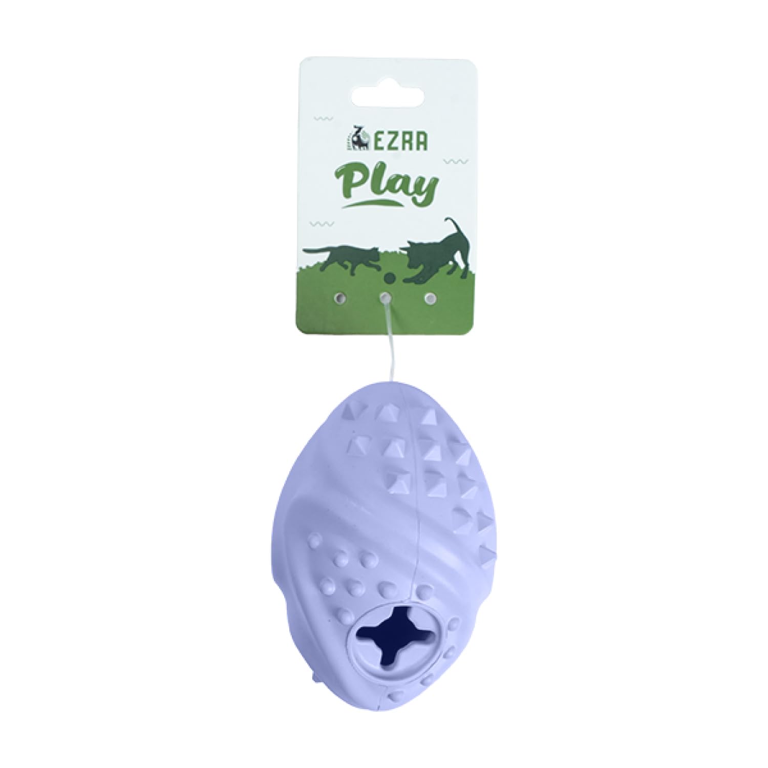EZRA Play Treat Ball Dog Toy  Purple, Durable NonToxic Rubber Chew Ball | Interactive Fetch, Bounce & Dental Health Toy for Sm