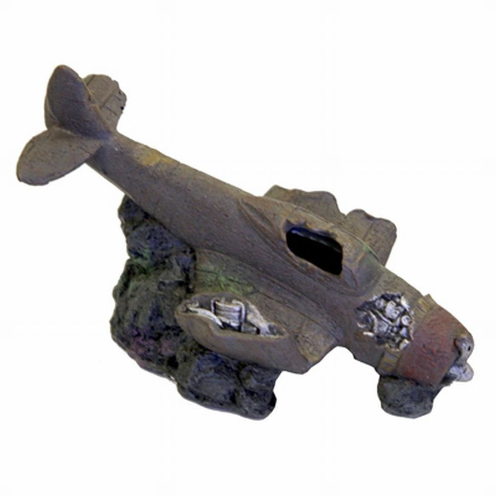 Blue Ribbon Pet Products 030157015848 Exotic Environments Sunken Wwii Plane With Cave Brown