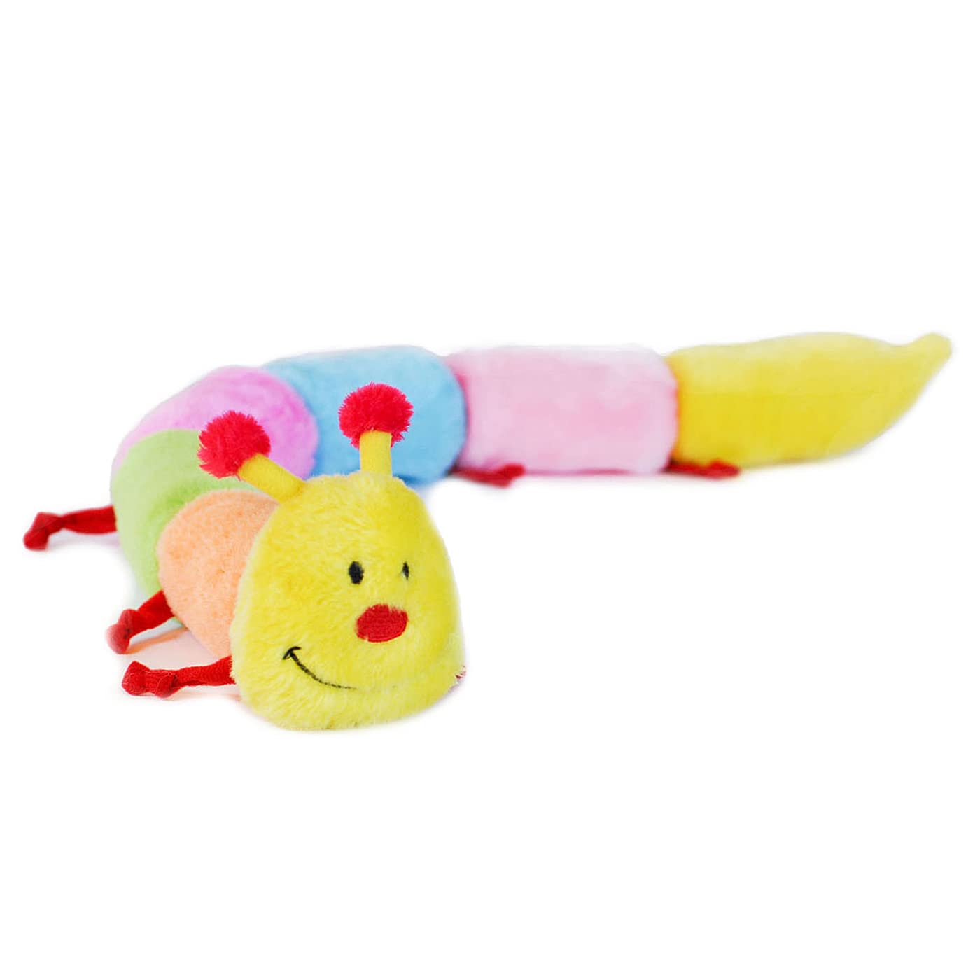 Zippypaws - Colorful Caterpillar Squeaky Stuffed Plush Dog Toy - Deluxe Squeakers