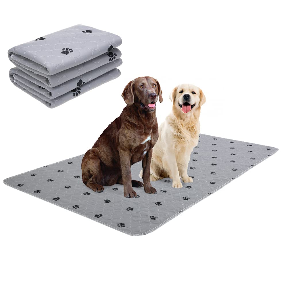 Pupteck Washable Pee Pads For Dogs - Waterproof Reusable Puppy Potty Training Pads Whelping Mat - Fast Absorption Non-Slip Pet F