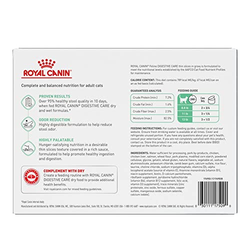 Royal Canin Digestive Care Thin Slices in Gravy Wet Cat Food, 3 oz can (12-count)