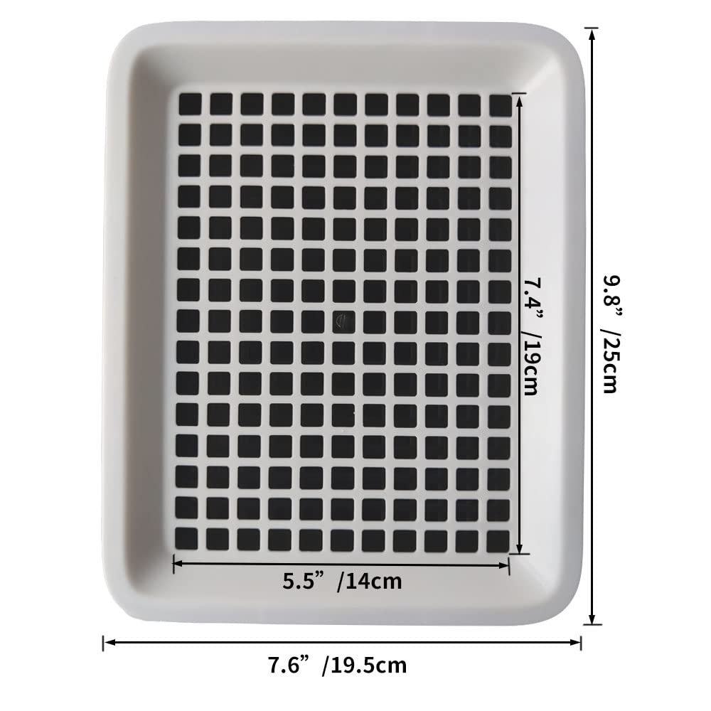 Guinea Pig Litter Tray Pan With Grate, Rat Litter Box For Cage, Restroom Toilet Corner Potty Poop Trainer For Critters, Chinchilla Cage Accessories