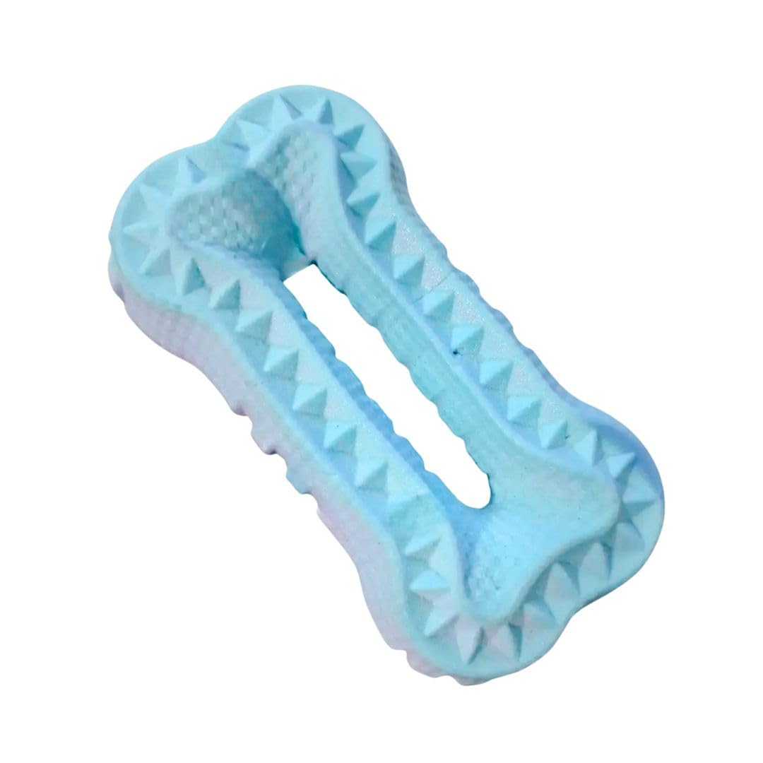 Pet Fun Rubber Pet Dog Teether Bone Durable Chew Toy For Dogs & Puppies, Soft Rubber With Textured Surface For Molar Cleaning De