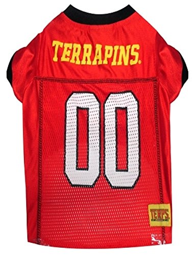 Pets First NCAA College Maryland Terrapins Mesh Jersey for DOGS & CATS, Large. Licensed Dog Jersey with your Favorite Football/B