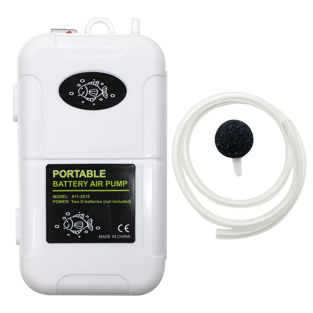 HUIXHAO Portable Air Pump, Aquarium Air Pump, Aeration Up to 6 Gallons, Fish Tank Air Bubble Aerator for Fish Tank, Fishing Etc