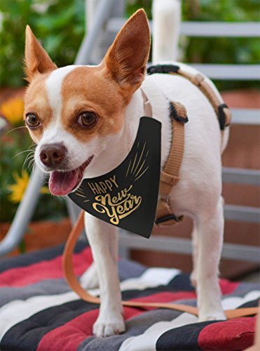 Thiswear Dog New Years Costume Happy New Year Outfit For Dogs Pet Collar Scarf For Smaller Dogs New Year