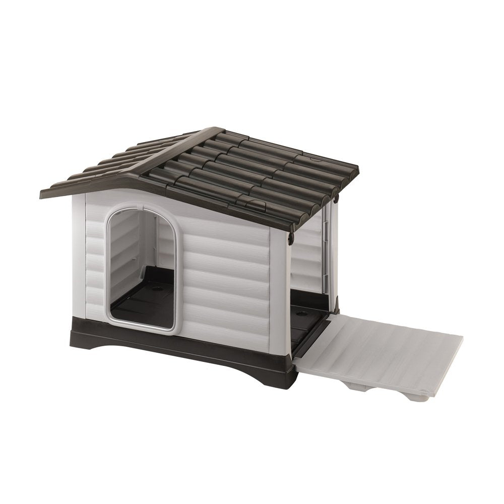 Ferplast Dog Villa Indoor and Outdoor Dog House for Small Dog Breeds, Measures 28.75L x 23.23W x 20.87H Inches, Ventilated with 