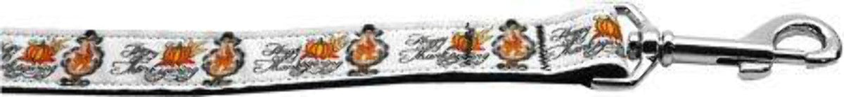Pet Dog & Cat Nylon Collar or Leash, &quot;Happy Thanksgiving&quot; LG Collar