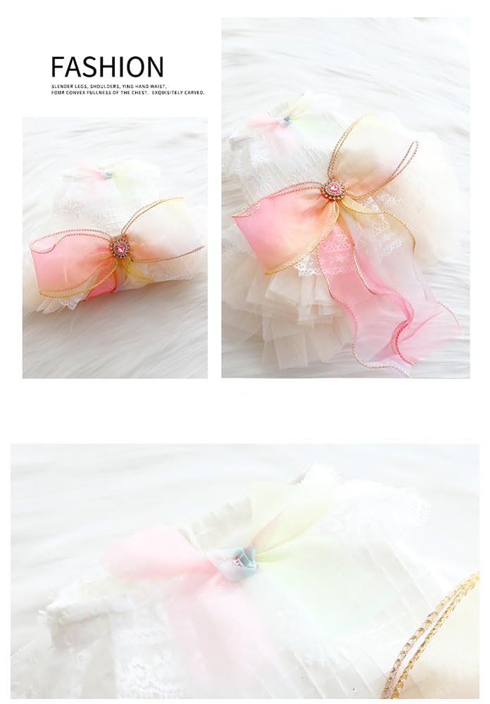 Marupet Fashion Sweet Puppy Dog Blingbling Princess Skirt Pet Dog Lace Cake Camisole Tutu Dress D-Pink L