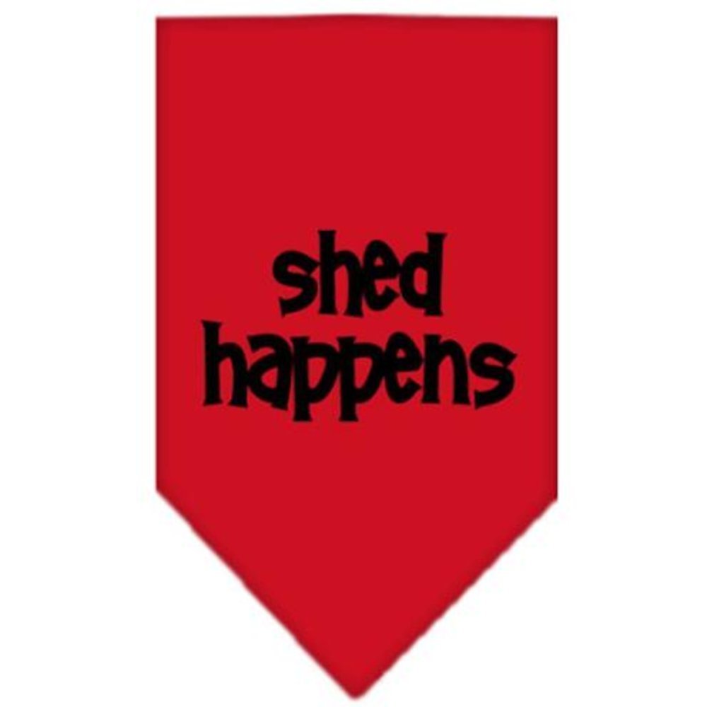 Pet and Dog Bandana Screen Printed, &quot;Shed Happens&quot; Red Large