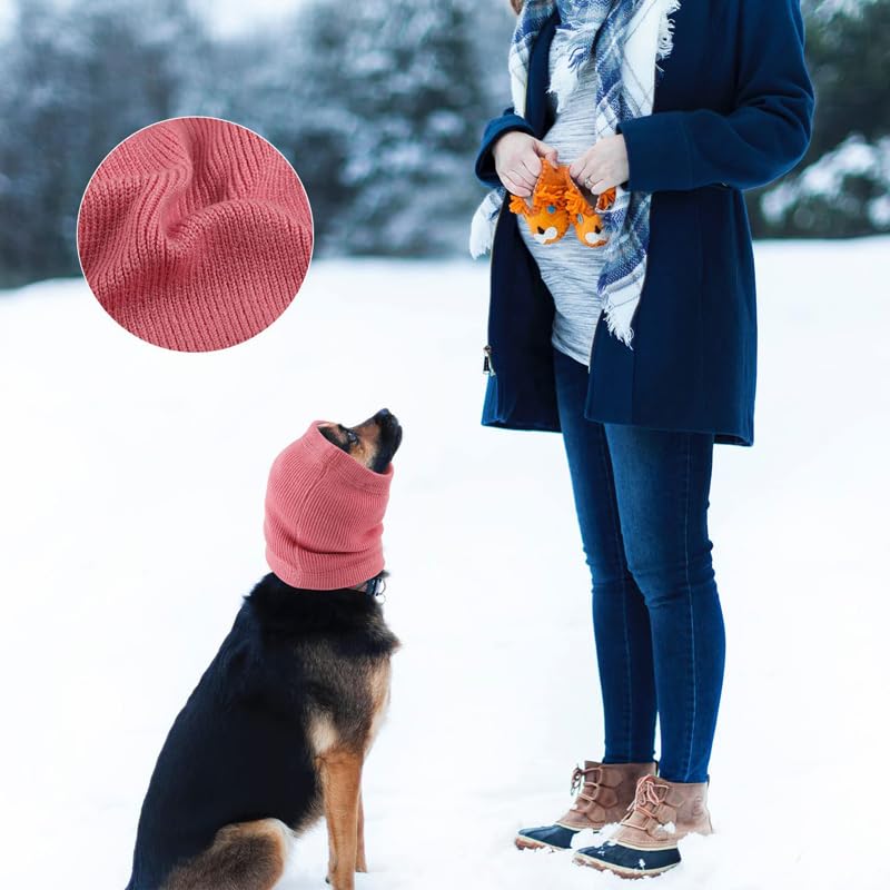 DDFS Dog Ear Cover Wraps Hematoma Keep Calm Quiet Ears Noise Cancelling Head Cover for Dogs Wine+Purple-L